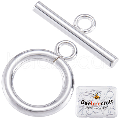 Beebeecraft Brass Toggle Clasps KK-BBC0013-26S-1