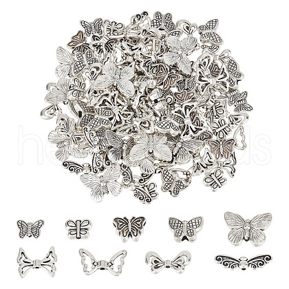  108Pcs 9 Styles Tibetan Style Alloy Beads FIND-NB0005-14-1