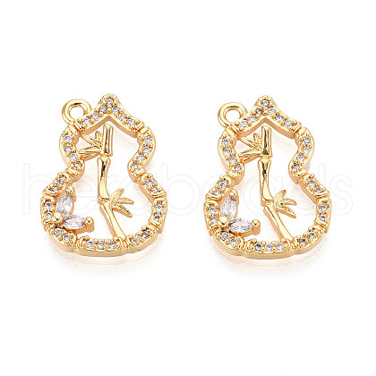 Brass Micro Pave Cubic Zirconia Pendants KK-N263-51G-1