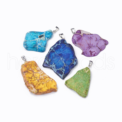 Natural Regalite/Imperial Jasper/Sea Sediment Jasper Pendants G-S299-34-1