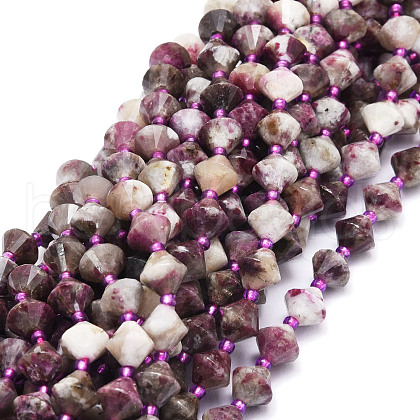 Natural Plum Blossom Tourmaline Beads Strands G-E569-C06-1