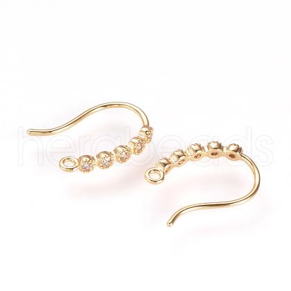 Brass Rhinestone Earring Hooks KK-R037-258G-1