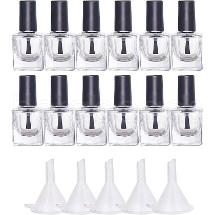BENECREAT Transparent Glass Nail Polish Empty Bottle MRMJ-BC0001-47-10ml-1