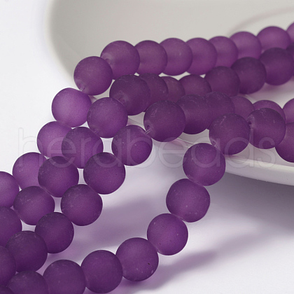 Transparent Glass Bead Strands GLAA-S031-8mm-36-1