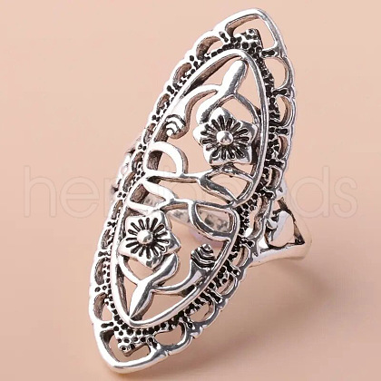 Horse Eye with Flower Pattern Alloy Finger Rings FS-WGD22DF-04-1