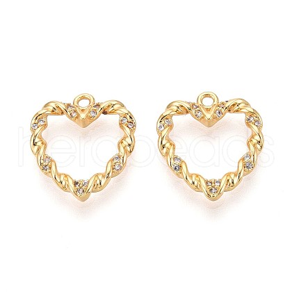 Brass Micro Pave Cubic Zirconia Pendants KK-N263-90G-1