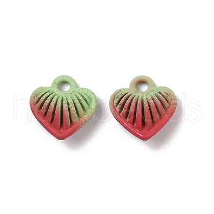 Spray Painted Alloy Pendants PALLOY-S038-15D-1