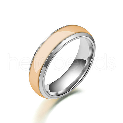 Luminous 304 Stainless Steel Flat Plain Band Finger Ring LUMI-PW0001-117D-03-1
