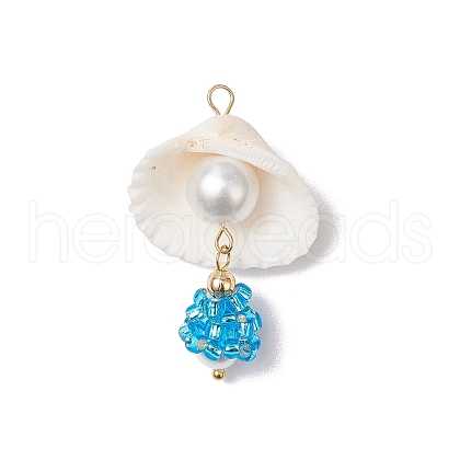 Marine Organism Glass Pendants PALLOY-MZ00700-03-1
