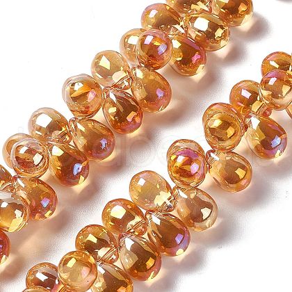 Electroplate Glass Beads Strands EGLA-L031-FR01-1