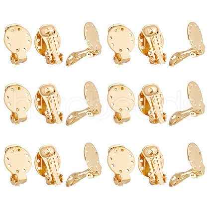 Unicraftale 20Pcs Ion Plating(IP) 304 Stainless Steel Clip-on Earring Settings STAS-UN0044-04-1