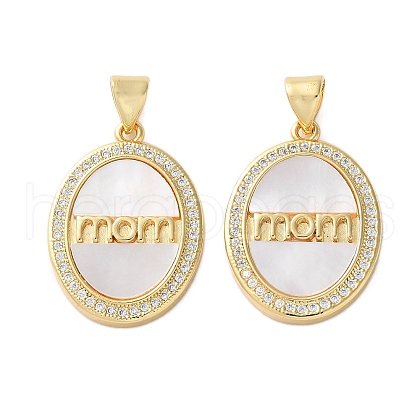 Brass Micro Pave Cubic Zirconia Pendants KK-U070-04F-G-1