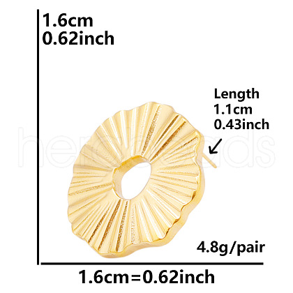Flat Round Stainless Steel Stud Earrings for Women US2869-8-1