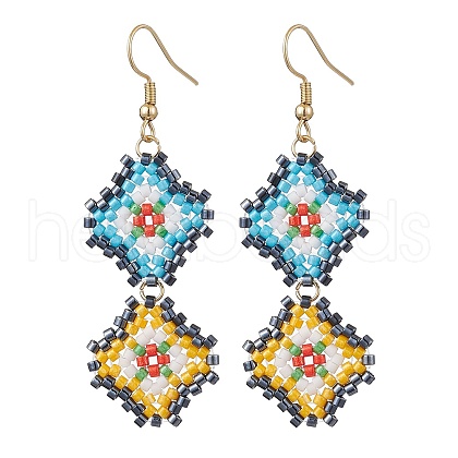 Glass Dangle Earrings EJEW-MZ00260-1