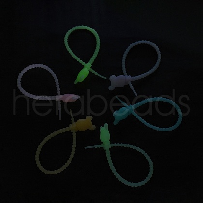 Luminous Silicone Cable Zip Ties AJEW-P104-01A-1