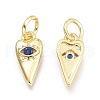 Brass Micro Pave Cubic Zirconia Pendants KK-P187-15H-G-2