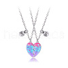 2Pcs Fashionable Alloy Enamel BFF Glitter Heart Magnetic Pendant Necklaces for Women FS-WGD1691-01-5