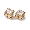 Brass Micro Pave Clear Cubic Zirconia Beads KK-G531-04G-2