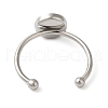 Non-Tarnish 304 Stainless Steel Open Cuff Ring Components STAS-I306-05B-P-3