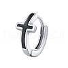 Non-Tarnish Stainless Steel Cross Huggie Hoop Earring for Men PW-WG81695-01-1