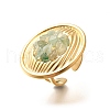 Natural Green Aventurine Chip Finger Rings for Women RJEW-R012-06G-03-2
