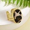 304 Stainless Steel Open Cuff Rings for Women RJEW-K248-14G-3