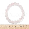 Natural Rose Quarts Round Beads Stretch Bracelets for Women BJEW-Q056-01B-5