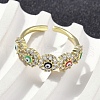 Brass Micro Pave Cubic Zirconia Cuff Rings for Women RJEW-D322-08G-2