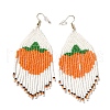 Bohemia Glass Seed Bead Dangle Earrings EJEW-C091-01B-2