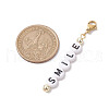 5Pcs 5 Styles Letter Opaque Acrylic Pendant Decorations HJEW-JM01993-3