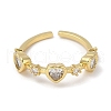 Rack Plating Brass Micro Pave Cubic Zirconia Cuff Finger Rings for Women RJEW-C114-21B-G-2