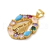 Rack Plating Brass Micro Pave Colorful Cubic Zirconia Pendants KK-G488-11G-2