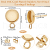 Beebeecraft 50Pcs Flat Round 304 Stainless Steel Stud Earrings Findings STAS-BBC0005-85B-2