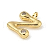 Rack Plating Brass Micro Pave Cubic Zirconia Pendants KK-A200-24G-Z-2