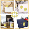 12 Sheets Self Adhesive Gold Foil Embossed Stickers DIY-WH0451-021-4