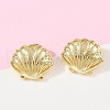 Brass Stud Earrings EJEW-R032-02G-3