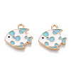 Light Gold Plated Alloy Enamel Pendants X-ENAM-T009-85B-RS-2