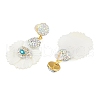 Rack Plating Brass With Shell & Handmade Indonesia Stud Earrings EJEW-U010-03C-G-2