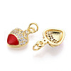 Brass Micro Pave Cubic Zirconia Pendants KK-N265-12G-2