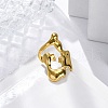 Irregular 304 Stainless Steel Open Cuff Rings for Women RJEW-M019-05G-1