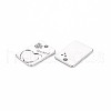 Brass Micro Pave Clear Cubic Zirconia Charms KK-S364-101-2