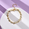 Brass Micro Pave Clear Cubic Zirconia Link Bracelets for Women BJEW-D342-01G-2