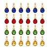 Unicraftale 24Pcs 4 Color Faceted Glass Pendant PALLOY-UN0001-19-1