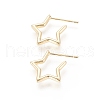 Brass Stud Earrings EJEW-F245-02G-1