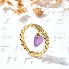 Brass Curb Chain Cuff Rings for Women RJEW-Z085-03G-03-2