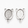 Tibetan Style Alloy Cabochon Connector Settings X-TIBE-T006-8x10-AS-LF-1