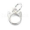925 Sterling Silver Outline Cat Head Shape Charms STER-M119-15S-1