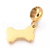 Ion Plating(IP) 304 Stainless Steel European Dangle Charms STAS-O097-19G-A-2