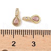 Brass Micro Pave Cubic Zirconia Charms KK-Q039-04C-G-3