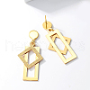 Fashionable Vintage Retro Rectangle with Rhombus Stainless Steel Dangle Stud Earrings BB1526-3